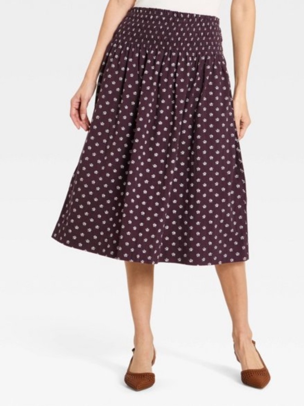 Women’s Printed Ruched Maxi A Line Skirt.